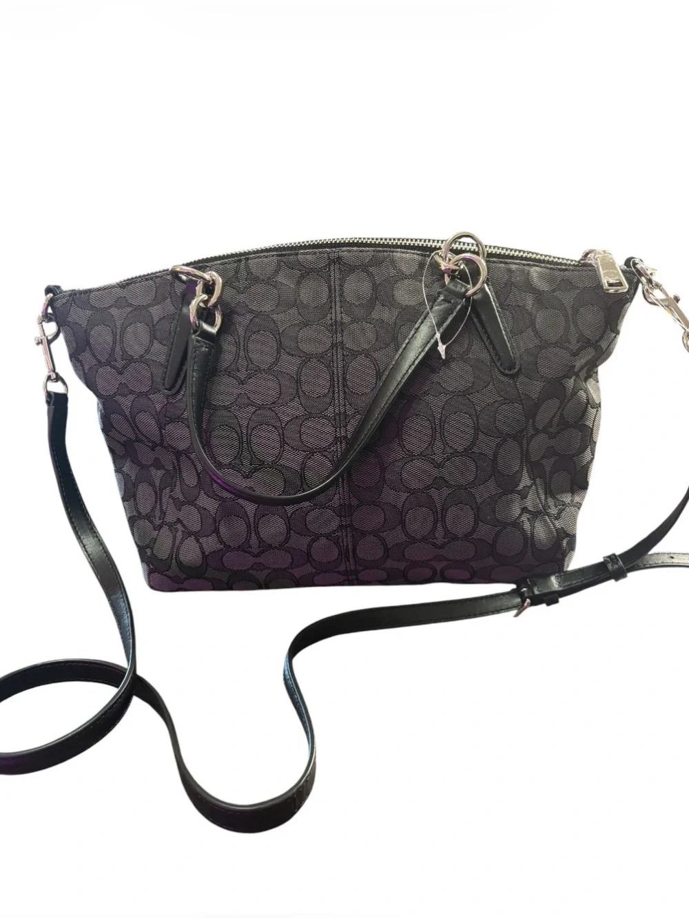 Coach NWOT Signature Small Kelsey Satchel in Black Smoke